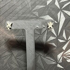 Silver XX Stud Earrings Bling X Star Studs